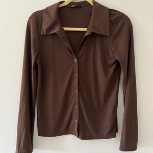 Brown Button Down Top!